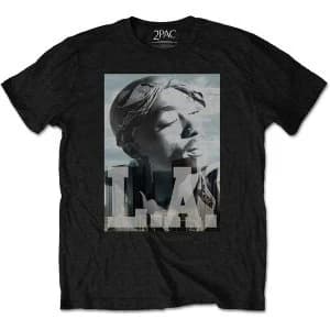 Image of Tupac - LA Skyline Unisex Large T-Shirt - Black