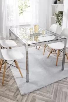 Image of Washable Faux Fur Grey Rug 120X170