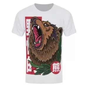 Image of Unorthodox Collective Mens Bear Tattoo T-Shirt (M) (White/Brown/Red)
