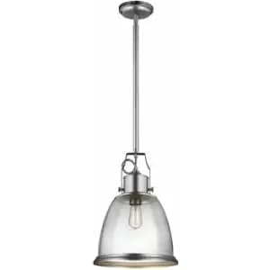 Image of Loops - 1 Bulb Ceiling Pendant Light Fitting Satin Nickel LED E27 75W Bulb