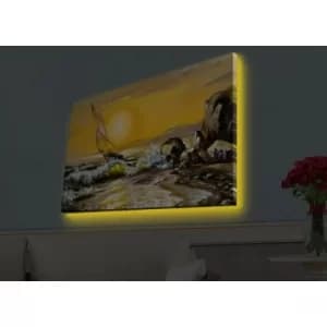 Image of 4570HDACT-058 Multicolor Decorative LED Lighted Canvas Painting