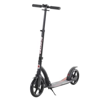 Image of HOMCOM Teen/Adults Aluminium Folding Kick Scooter with Shock Mitigation System - Black