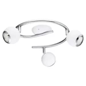 Image of Flush 3 Spots Ceiling Light Colour White Chrome Shade Bulb GU10 3x3W Incl.