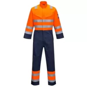 Image of Portwest MV29ONRXXL - sz 2XL Modaflame RIS Navy/Orange Coverall - Orange/Navy - Orange/Navy