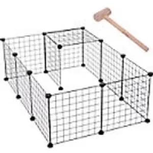 Image of PawHut Pet Playpen Black 730 mm x 1060 mm x 360 mm