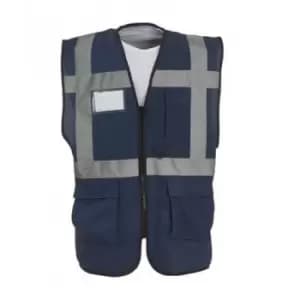 Image of Yoko Hi-Vis Premium Executive/Manager Waistcoat / Jacket (2XL) (Navy Blue)