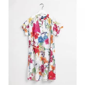Image of Gant Gant Hummingbird Floral Dress - 113 EggSHELL