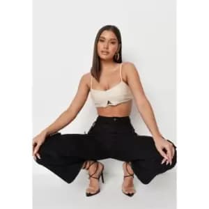 Image of Missguided Out Bralet Faux Leather - Cream