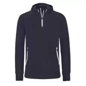 Image of Proact Mens Hooded Zip Neck Sweatshirt (XL) (Navy)