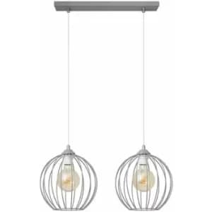 Image of Helam Mercure Straight Bar Pendant Ceiling Light Grey 50cm