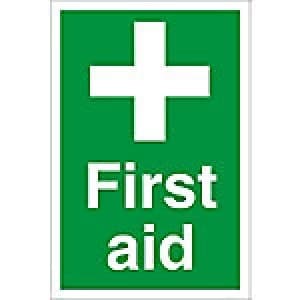 Image of First Aid Sign First Aid Fluted Board 60 x 40 cm