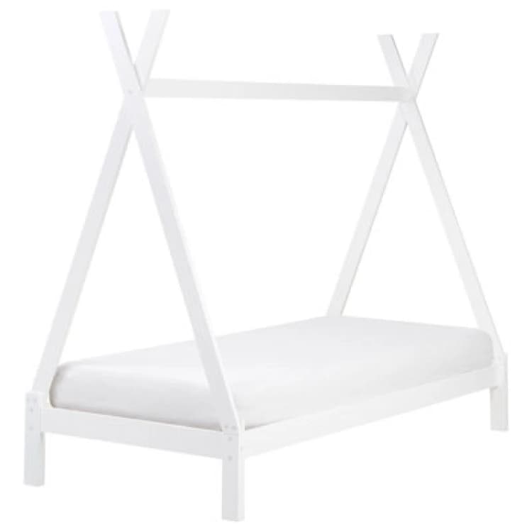 Image of Beliani Kids Bed Teepee Pine Wood Devay 90 X 200 Cm (Eu Single) White