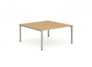 Image of Trexus Bench Desk 2 Person Back to Back Configuration Silver Leg