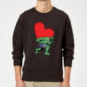 Image of Marvel Comics Hulk Heart Sweatshirt - Black - S