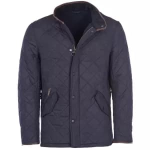 Image of Barbour Mens Powell Quilted Jacket Navy Large