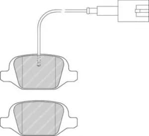 Image of Ferodo FDB4321 Brake Pad Set Rear Axle Premier Car