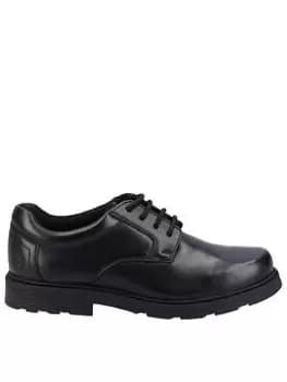 Image of Hush Puppies Oliver Snr School Shoe, Black, Size 6 Older