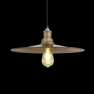 Image of Industville Brooklyn Flat Pendant - 15" - Brass Shade Brass Holder / Brass Holder