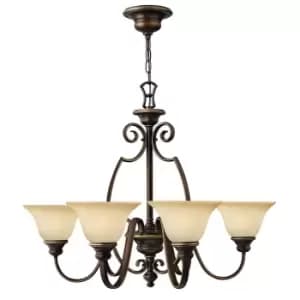Image of 6 Bulb Chandelier Hanging Pendant LIght Antique Bronze LED E27 60W Bulb