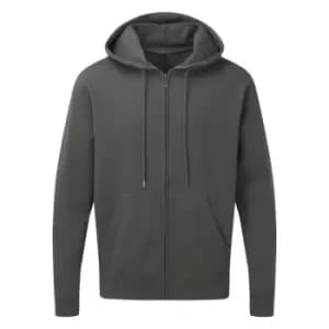 Image of SG Mens Plain Full Zip Hooded Sweatshirt (3XL) (Charcoal)