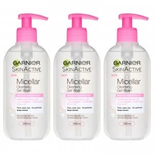 Image of Garnier Micellar Gel Face Wash Sensitive Skin 200ml (3 Pack)