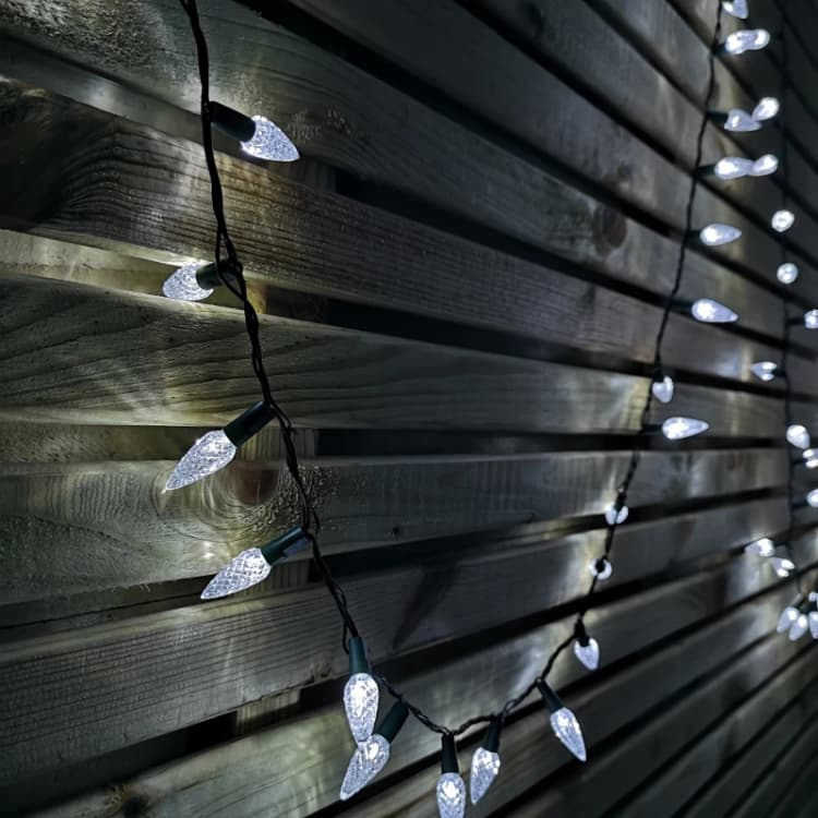 Image of 7.5m 150 LED Multi-action Pine Cone Christmas Lights in White