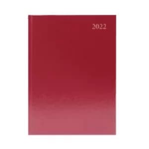 Image of Desk Diary Week To View A5 Burgundy 2022 KFA53BG22