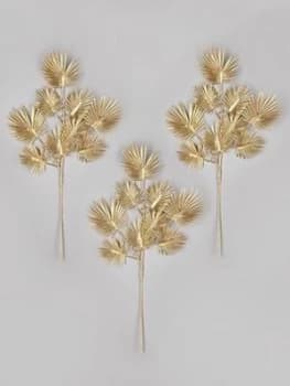 Image of Gisela Graham Set Of 3 Palm Leaf Spray Tree Picks