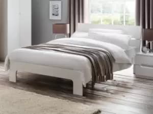 Image of Julian Bowen Manhattan 5ft King Size White High Gloss Bed Frame
