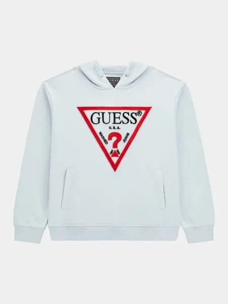 Image of Guess Front Triangle Logo Sweatshirt 14879516 Turquoise