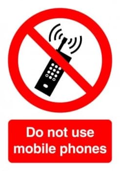 Image of Extra Value PH01051S A5 Self Adhesive Safety Sign - No Mobile Phones