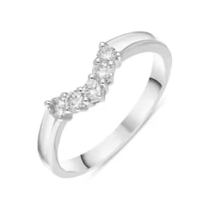 Image of 18ct White Gold Diamond Five Stone Wishbone Ring