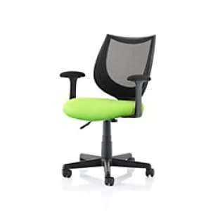 Image of Executive Chair Camden Black Mesh in Myrrh Green