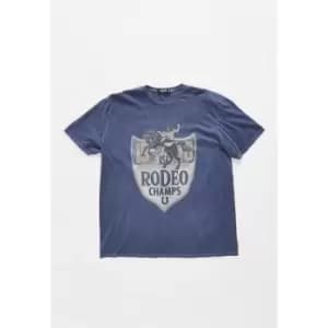 Image of Missguided Plus Size Wash Rodeo Champs Graphic T Shirt - Blue