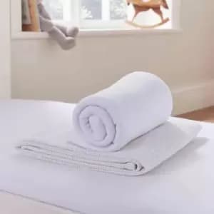 Image of Martex Baby Starter Set Cotbed White (2 X Fitted Sheet Cellular Blanket & Polar Fleece)