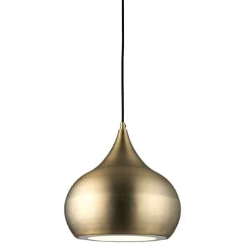 Image of Endon Directory Lighting - Endon Brosnan - 1 Light Dome Ceiling Pendant Matt Antique Brass