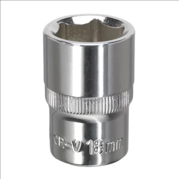 Image of Genuine SEALEY SP1218 WallDrive® Socket 18mm 1/2Sq Drive Fully Polished