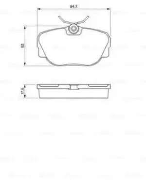 Image of Bosch 0986491730 BP786 Brake Pad Set Disc Brake Front Axle