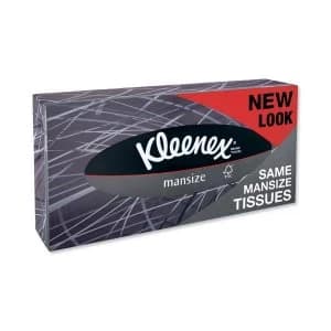 Image of Kleenex For Him Facial Tissues Box 2 Ply 100 Sheets White