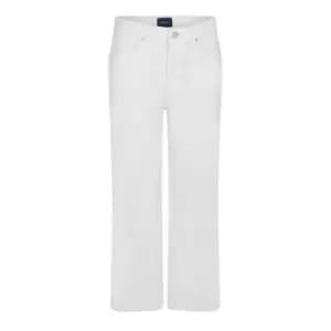 Image of Gant Cropped Wide Leg Jeans - Cream