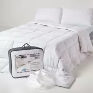 Image of Indulgent Pure Mulberry Silk Blend 4.5 Tog Spring/Summer Duvet, Single - White - Homescapes