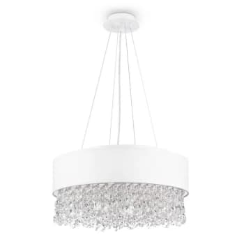Image of Manfred Ceiling Lamp White & Crystal, 6 Light, E14