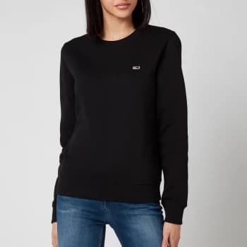 Image of Tommy Jeans Womens Regular Fleece Sweatshirt - Black - S