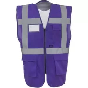 Image of Yoko Hi-Vis Premium Executive/Manager Waistcoat / Jacket (3XL) (Purple) - Purple