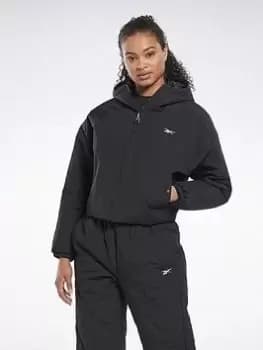 Image of Reebok Thermowarm+graphene Zip-up Jacket, Black, Size XS, Women