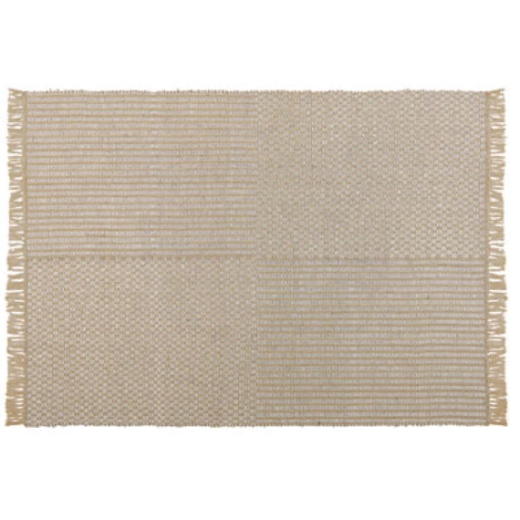 Image of Beliani Rug Adabag Beige 140 X 200 Cm Jute