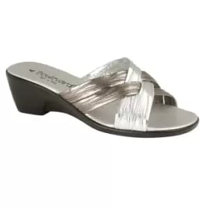 Image of Boulevard Womens/Ladies X Over Mule Sandals (7 UK) (Pewter/Silver)