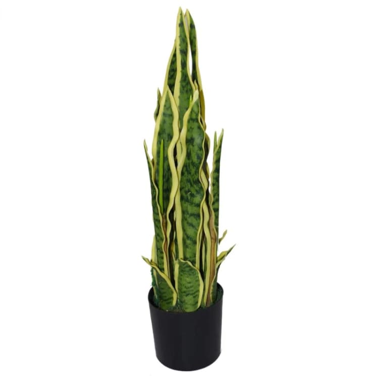 Image of Leaf 55cm Artificial Sansevieria Yellow Green Indoor Plant Green