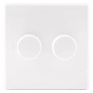 Image of Wickes Dimmer Switch 2 Gang 2 Way 400W Slimline White