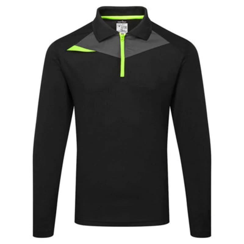 Image of Portwest DX4 Long Sleeve Polo Shirt DX414BKRXXL Colour: Black